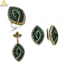 Gümüş Otantik Taşlı Set